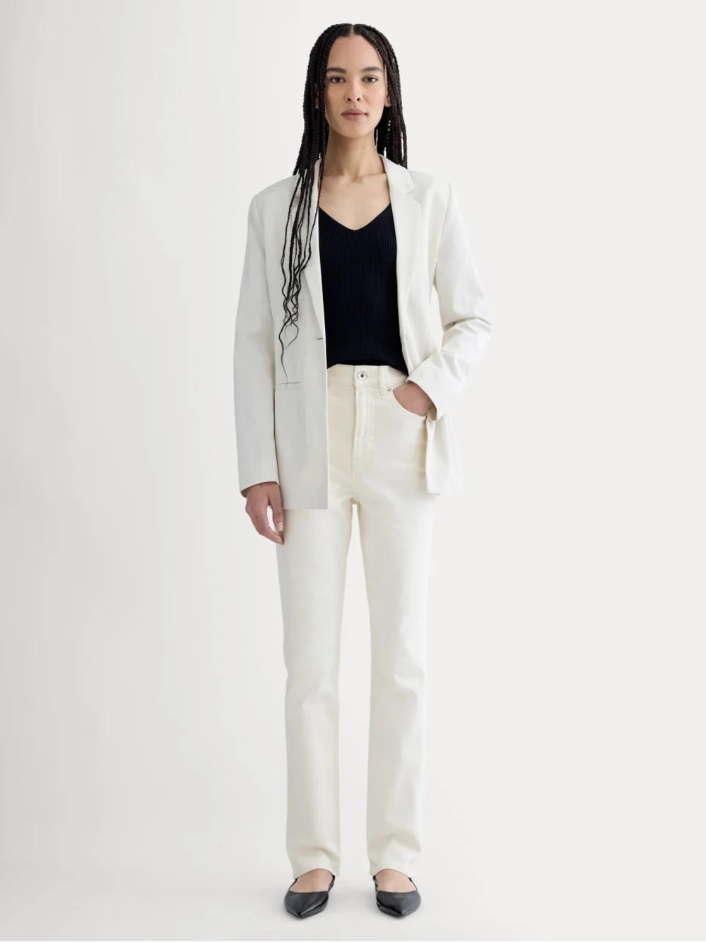 Everlane The Way-High Slim Jean Calico Ecru Size 29S High Rise NWOT